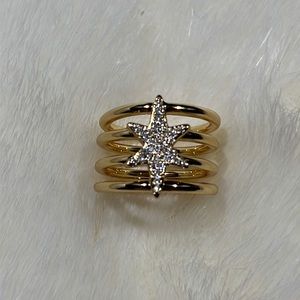 Jules Smith Goldplated Starburst Ring NEW